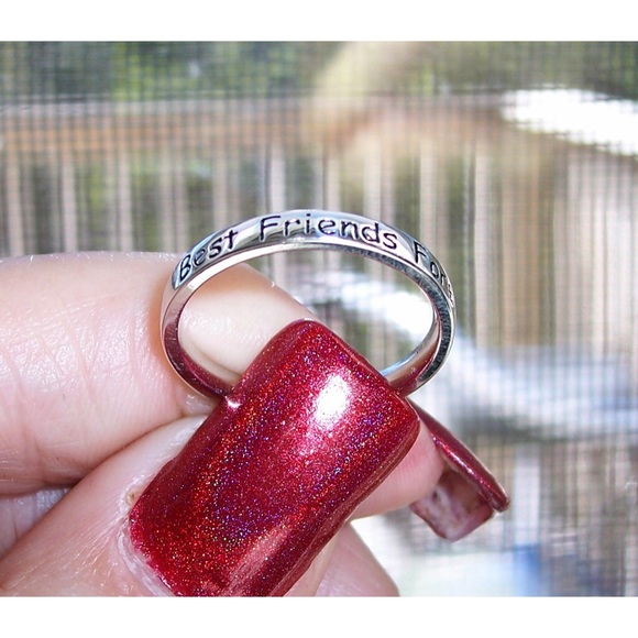 Best Friends Forever BFF Ring 2.7 mm Band 925 Sterling Silver Women's - Picture 8 of 12
